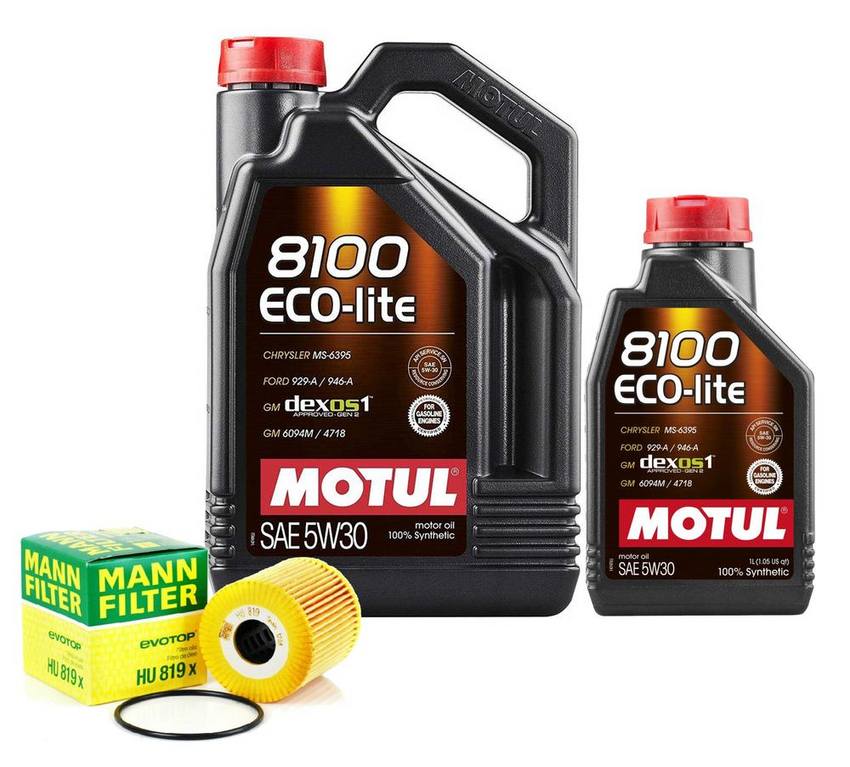 Volvo Engine Oil Change Kit - Motul 1275811 (5W-30) (ECO-LITE 8100)